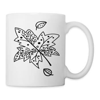 Herbstblatt - Tasse - Weiß - Rechts