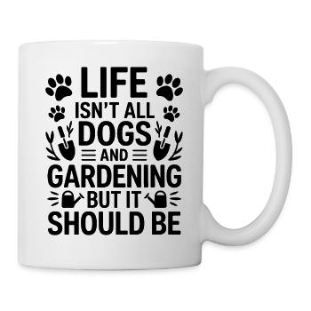 Jardin Disant Chiens Drôle Jardinage Cadeau - Mug blanc - blanc - Droite
