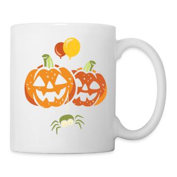 Halloween Party Pumpkins with Spider - Mug - white - Right