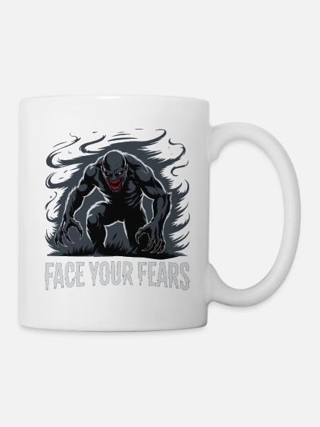 Stelle dich deinen Ängsten, Monster, Nightmare. - Tasse - Weiß