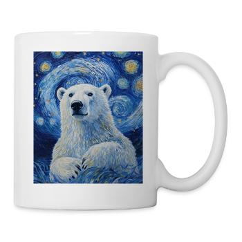 Polar Bear Bear Bears Van Gogh Style Starry Night - Mug - white - Right
