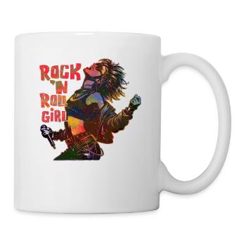 Rock 'n Roll Girl Musique Guitare Rock Band - Mug blanc - blanc - Droite