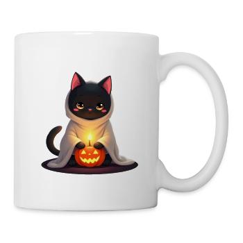 Halloween Cat with Halloween Pumpkin - Mug - white - Right