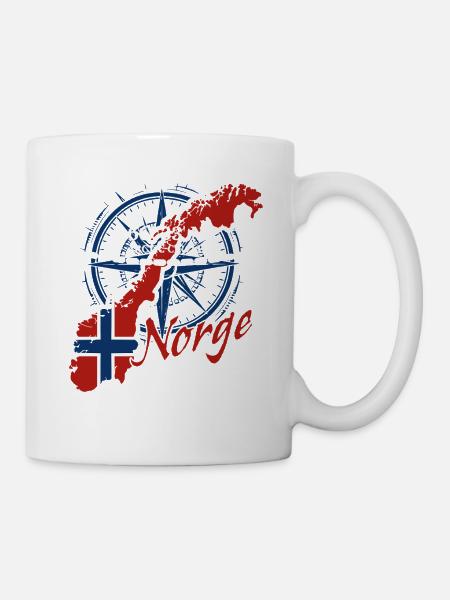 Polarkreis Norge - Norwegen Urlaub Natur Geschenk - Tasse - Weiß