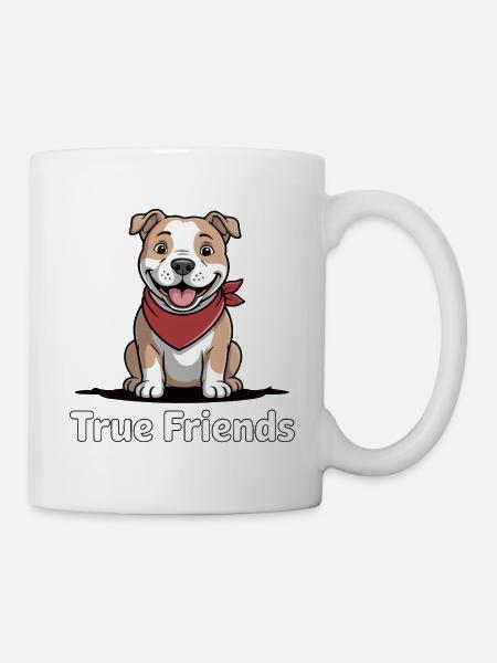 True Friends Hundehalstuch - Tasse - Weiß