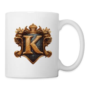 K Buchstabe Name Krone - Tasse - Weiß - Rechts