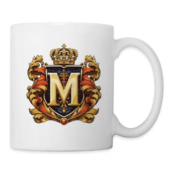 M Buchstabe Name Krone - Tasse - Weiß - Rechts