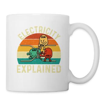 Elektrizität erklärt Lustiger Ingenieur STEM Zitat - Tasse - Weiß - Rechts