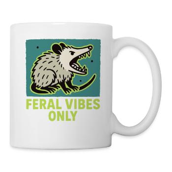 Feral Vibes Only Possum Humour Citation Tee - Mug blanc - blanc - Droite