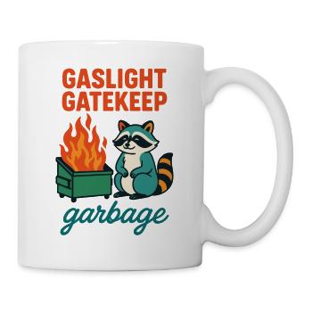 Gaslight Gatekeep Garbage Raccoon Citation - Mug blanc - blanc - Droite