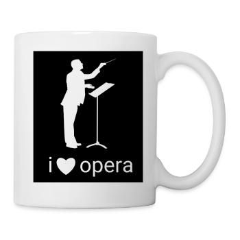 Ich liebe Operndesign in Schwarz - Tasse - Weiß - Rechts
