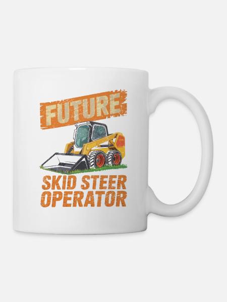 Kompaktlader Skid Steer Operator - Tasse - Weiß