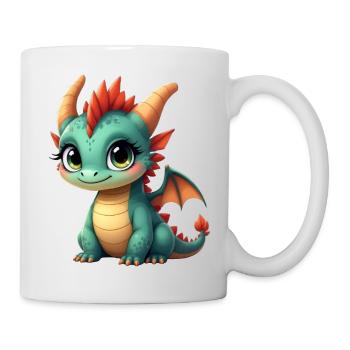 Niedlicher Babydrache - Tasse - Weiß - Rechts
