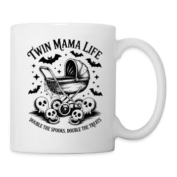 Twin Mama Life Double the Spooks Treats Halloween - Mug - white - Right
