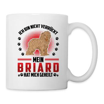 Briard heals me Berger de Brie - Mug - white - Right