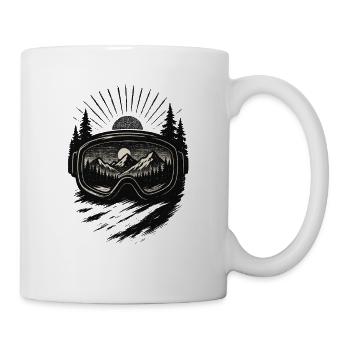 🏂Retro Skibrille Berge – Vintage Ski Design - Tasse - Weiß - Rechts