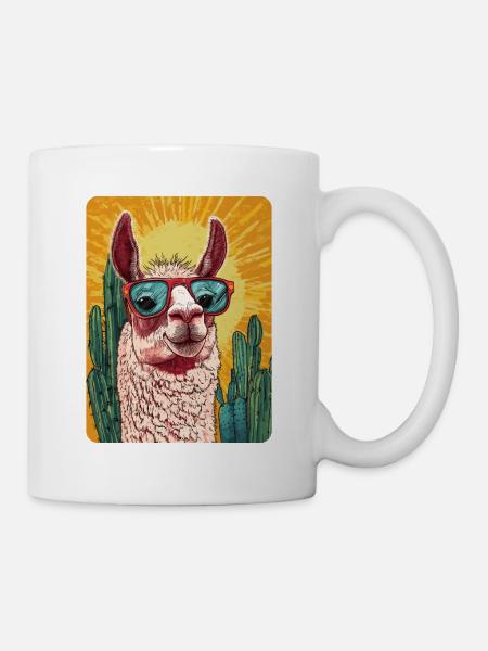 Lama - Tasse - Weiß