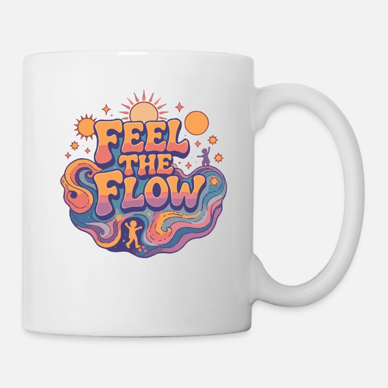 Psychedelic Retro – Feel the Flow - Mug - white