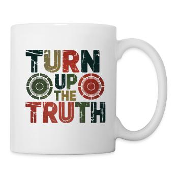 Retro Grunge – Turn Up The Truth - Tasse - Weiß - Rechts