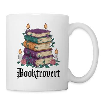 Reading Magic Stack of Books with Candles - Mug - white - Right