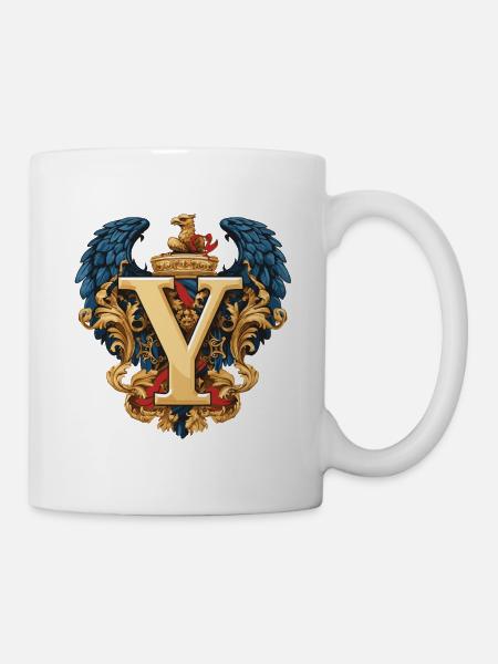 Y Buchstabe Name Krone - Tasse - Weiß