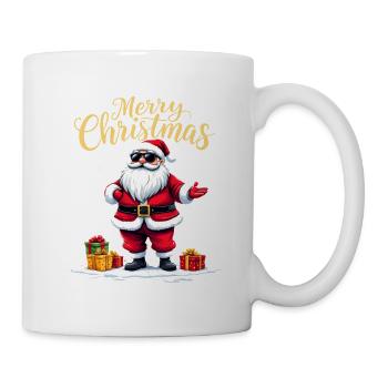Merry Christmas Weihnachtsmann Mit Geschenken - Tasse - Weiß - Rechts