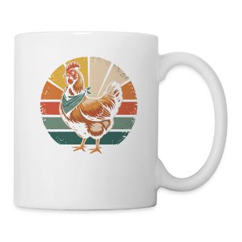 Poulet rétro avec bandana - Mug blanc - blanc - Droite