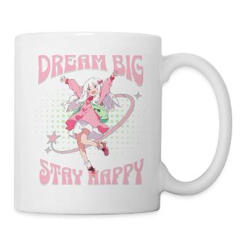 Dream big stay happy - positive Vibes Anime Shirt - Tasse - Weiß - Rechts