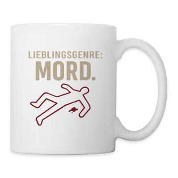 Lieblingsgenre: Mord – True Crime & Serien - Tasse - Weiß - Rechts