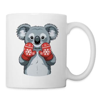 Koala d’hiver avec des gants rouges - Mug blanc - blanc - Droite