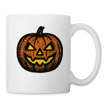 Halloween pumpkin in grunge style - Mug - white - Right