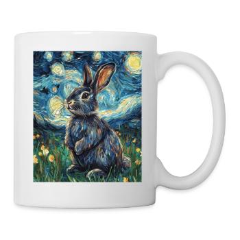 Lapin Lapin Lapin Van Gogh Style Nuit étoilée - Mug blanc - blanc - Droite