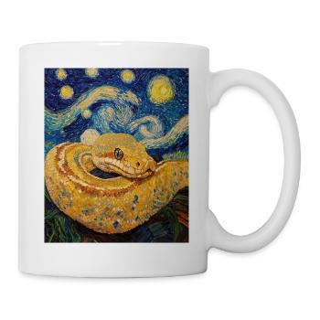 Serpent Python Style Van Gogh Nuit étoilée - Mug blanc - blanc - Droite