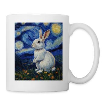 Lapin Lapin Lapin Van Gogh Style Nuit étoilée - Mug blanc - blanc - Droite