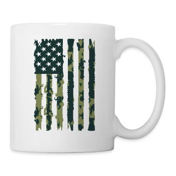 USA Flag Camo Camouflage Military Army - Mug - white - Right