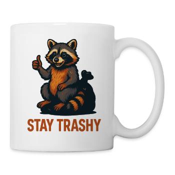 Stay Trashy Waschbär Meme Humor Zitat - Tasse - Weiß - Rechts