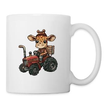 Giraffe Tractor Farmer - Mug - white - Right