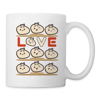 Dumpling Love Muster  - Tasse - Weiß - Rechts