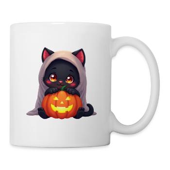 Halloween Cat with Halloween Pumpkin - Mug - white - Right