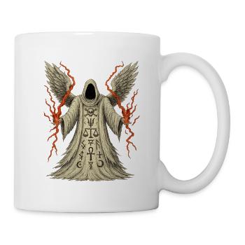 Sinistre à capuche avec ailes et runes - Mug blanc - blanc - Droite
