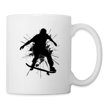 Skateboard Kunstwerk Skateboarding - Tasse - Weiß - Rechts