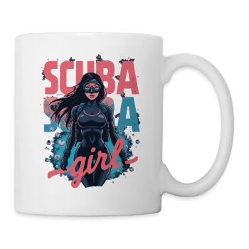Scuba Girl Taucherin Design - Tasse - Weiß - Rechts