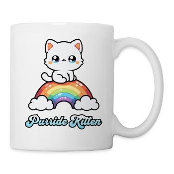 Purride Kitten - süße Regenbogen Pride Katze lgbt - Tasse - Weiß - Rechts
