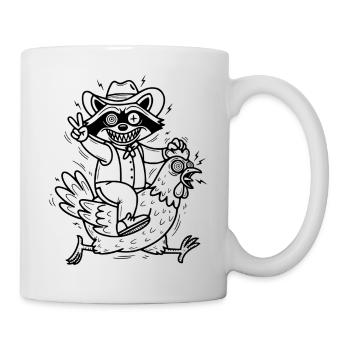 Raccoon and chicken - Mug - white - Right