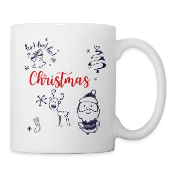 Christmas with Santa and Reindeer - Mug - white - Right