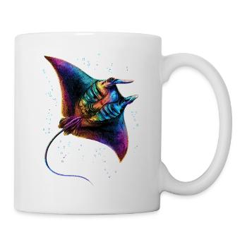 Manta Rochen Teufelsrochen Stachelrochen Taucher - Tasse - Weiß - Rechts