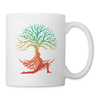 Figurine d’arbre de yoga en arc-en-ciel - Mug blanc - blanc - Droite