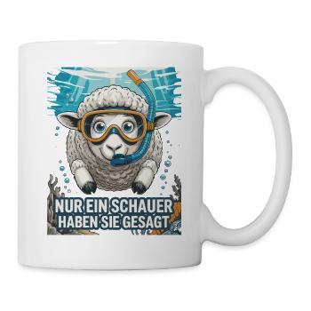 Nur ein Schauer – Lustiges Schaf Design - Tasse - Weiß - Rechts