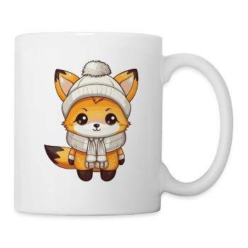 Fuchs Winter Tier Baby Comic - Tasse - Weiß - Rechts