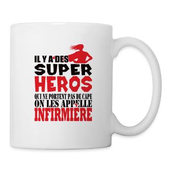 Cadeau infirmière super Héros du quotidien merci - Mug blanc - blanc - Droite
